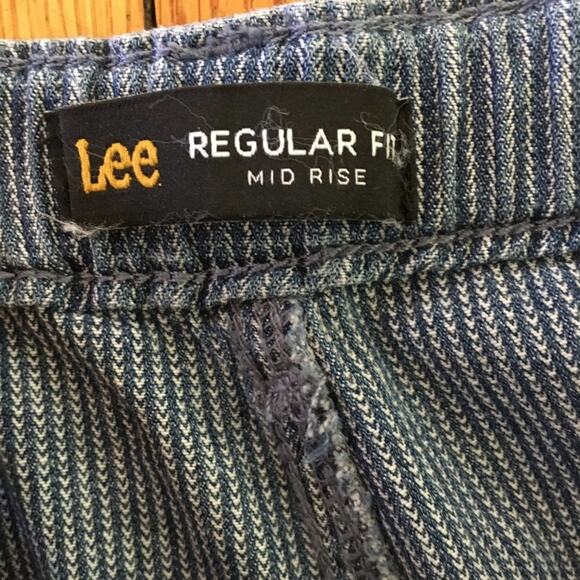 LEE Hickory Stripe Denim Utility Pants  Tapered leg Drawstring  SZ 8 - Picture 7 of 10